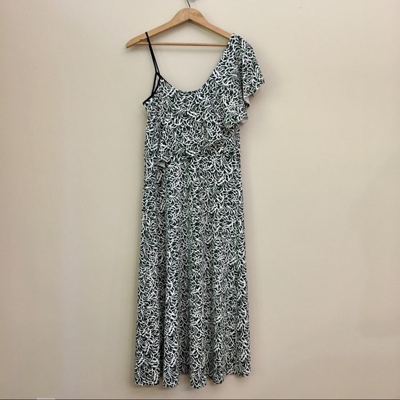 CLUB MONACO Asymmetrical Ribbed Pattern High Low Maxi Dress Women’s Size 10 - Picture 11 of 14